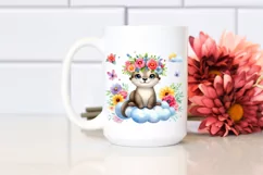 Cartoon-Style Flower Crown Otter PNG Product Image 2