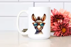 Funny Donkey Portrait Sunglasses Clipart Product Image 2