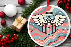 Round Christmas Ornament Sublimation|Clipart Product Image 1