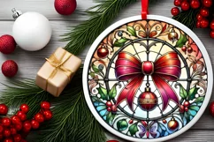 Round Christmas Ornament Sublimation|Clipart Product Image 1