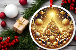 Round Christmass Ornament PNG Product Image 2
