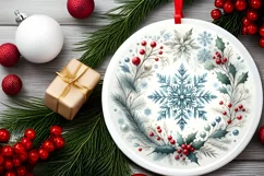 Round Christmas Ornament Sublimation|Clipart Product Image 2