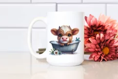 Cute Highland Cow in Bath Tub | Sublimation | Clipart Product Image 2