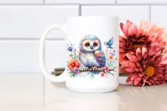 Vibrant Baby Owl Sublimation Clipart Product Image 2
