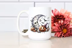 Funny Halloween Clipart with Moon PNG Product Image 2