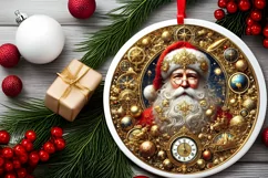 Round Christmas Ornament Sublimation|Clipart Product Image 1