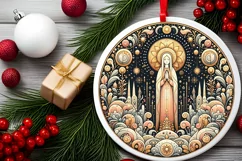 Round Christmas Ornament Sublimation|Clipart Product Image 1
