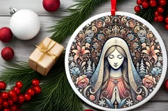 Round Christmas Ornament Sublimation|Clipart Product Image 1