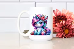 Cute Baby Unicorn Sitting PNG Product Image 2