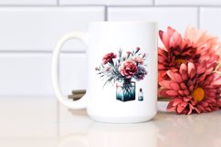 Abstract Jar with Large Carnation | Clipart Product Image 2