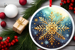 Round Christmass Ornament PNG Product Image 2