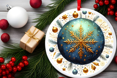 Round Christmass Ornament PNG Product Image 2