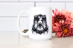Detailed Watercolor Gothic Girl Product Image 2