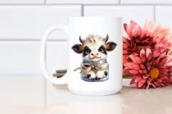 Vibrant Baby Cow Watercolor Product Image 2