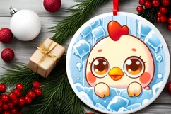 Round Christmas Ornament Sublimation|Clipart Product Image 2