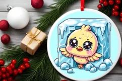 Round Christmas Ornament Sublimation|Clipart Product Image 2