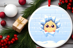 Round Christmass Ornament PNG Product Image 2