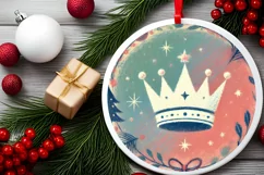 Round Christmas Ornament Sublimation|Clipart Product Image 1