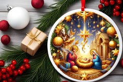 Round Christmas Ornament Sublimation|Clipart Product Image 2