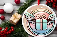 Round Christmas Ornament Sublimation|Clipart Product Image 1