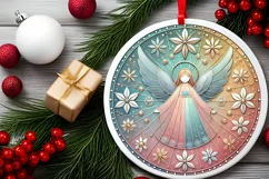 Round Christmas Ornament Sublimation|Clipart Product Image 1