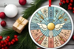 Round Christmas Ornament Sublimation|Clipart Product Image 1