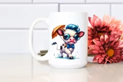 Cute Baby Cow Running PNG Product Image 2