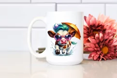 Cute Baby Cow Running PNG Product Image 2