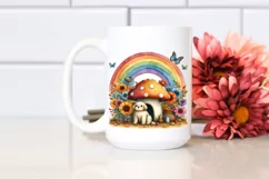 Rainbow Mushroom Bird Butterfly Bike | Sublimation | Clipart Product Image 2