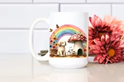 Rainbow Mushroom Bird Butterfly Bike | Sublimation | Clipart Product Image 2