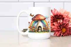 Rainbow Mushroom Bird Butterfly Bike | Sublimation | Clipart Product Image 2
