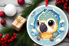 Round Christmas Ornament Sublimation|Clipart Product Image 1