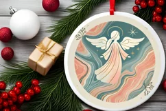 Round Christmas Ornament Sublimation|Clipart Product Image 1