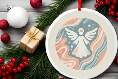 Round Christmas Ornament Sublimation|Clipart Product Image 1