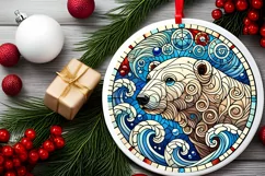 Round Christmas Ornament Sublimation|Clipart Product Image 1