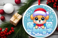 Round Christmas Ornament Sublimation|Clipart Product Image 2