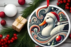 Round Christmas Ornament Sublimation|Clipart Product Image 1