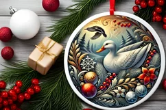 Round Christmas Ornament Sublimation|Clipart Product Image 1