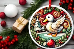Round Christmas Ornament Sublimation|Clipart Product Image 1