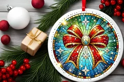 Round Christmas Ornament Sublimation|Clipart Product Image 1