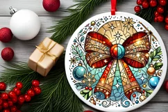 Round Christmas Ornament Sublimation|Clipart Product Image 1