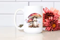 Glossy Mushroom Watercolor Splash PNG Product Image 2