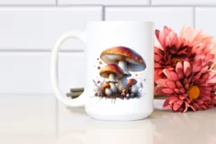 Glossy Mushroom Watercolor Splash PNG Product Image 2