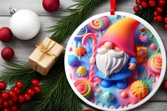 Round Christmas Ornament Sublimation|Clipart Product Image 1