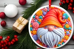 Round Christmas Ornament Sublimation|Clipart Product Image 1