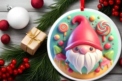 Round Christmas Ornament Sublimation|Clipart Product Image 1