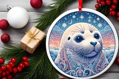 Round Christmas Ornament Sublimation|Clipart Product Image 2