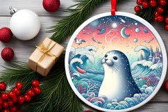 Round Christmas Ornament Sublimation|Clipart Product Image 2