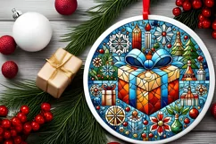 Round Christmas Ornament Sublimation|Clipart Product Image 1