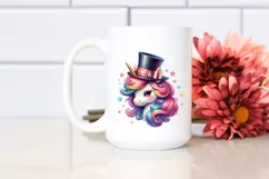 Colorful Magician's Hat Unicorn PNG Product Image 2